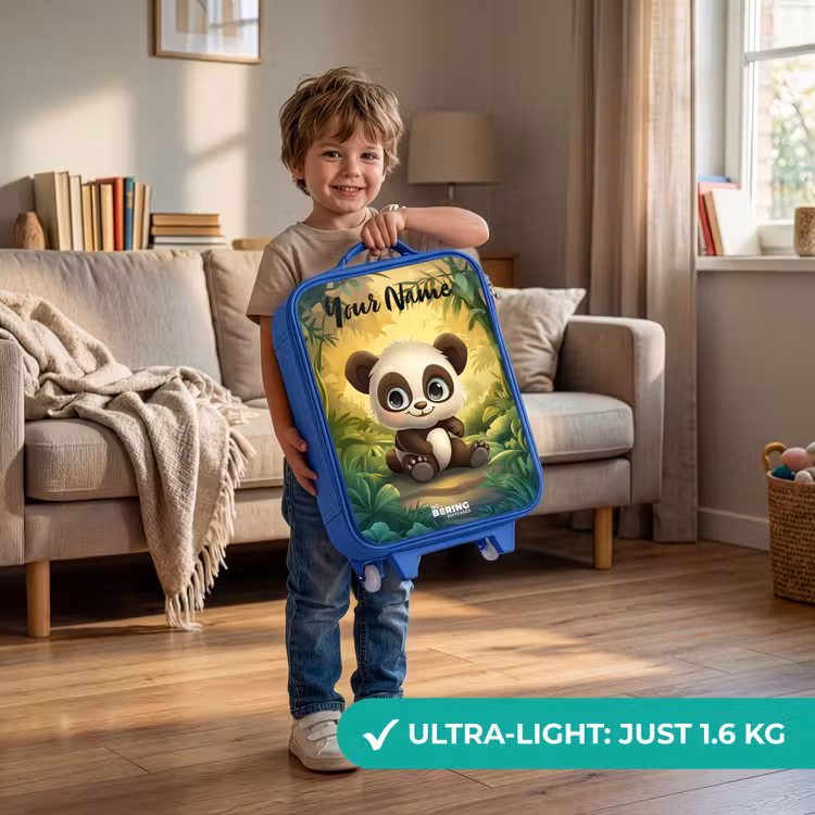 Panda - Bamboebos - Groen Kinderkoffer - Blauw klein -sfeer2_EN