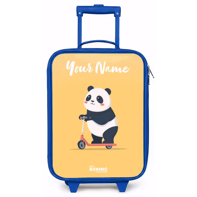 Panda - Step - Geel Kinderkoffer - Blauw klein -zz3dotto