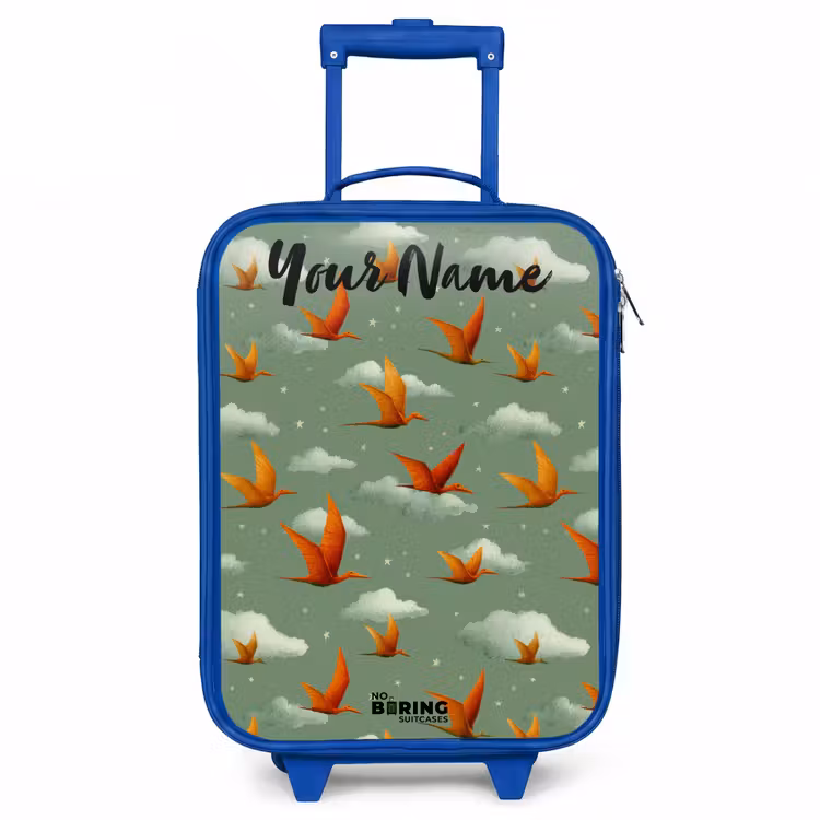 Patroon - Dino - Pterosaurussen Kinderkoffer - Blauw klein -3d