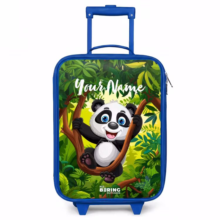 Pedro panda Kinderkoffer - Blauw klein -3d