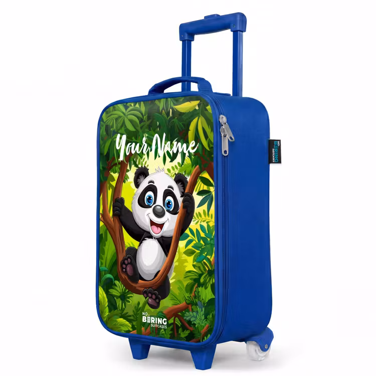 Pedro panda Kinderkoffer - Blauw klein -productfoto_schuin