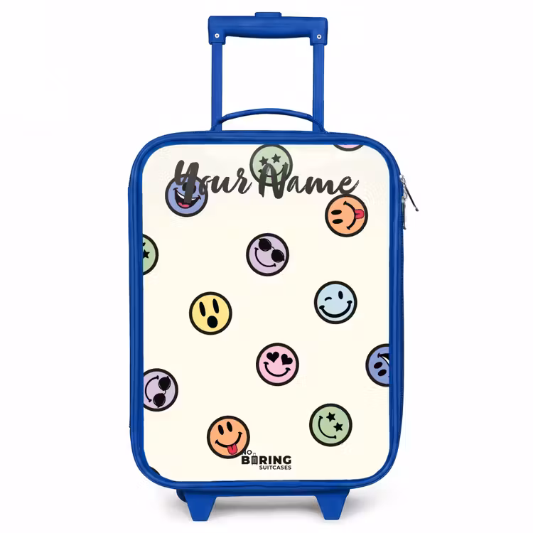 Speelse smiley-mix Kinderkoffer - Blauw klein -3d