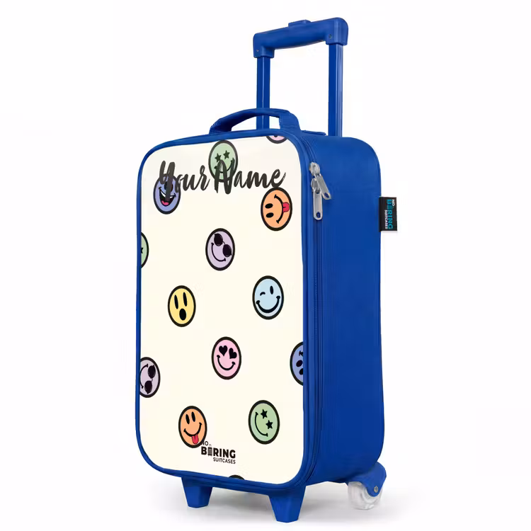 Speelse smiley-mix Kinderkoffer - Blauw klein -productfoto_schuin