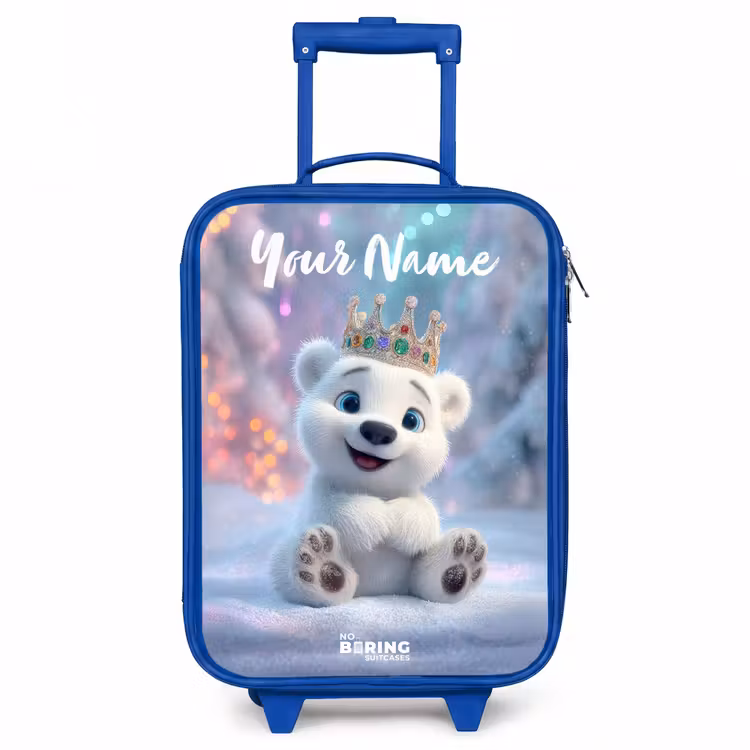 Ijsbeer - Kroon - Winter Kinderkoffer - Blauw klein -3d