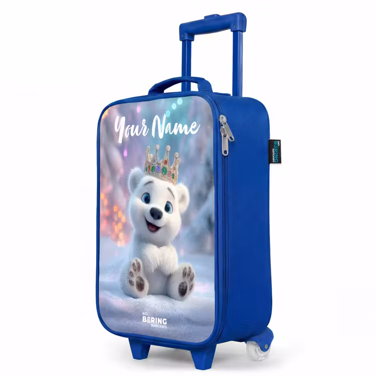 Ijsbeer - Kroon - Winter Kinderkoffer - Blauw klein -productfoto_schuin