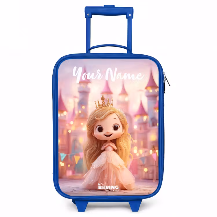 Prinses - Roze - Kasteel Kinderkoffer - Blauw klein -3d