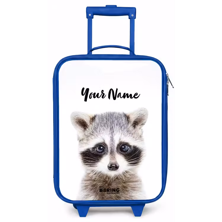 Rachid Racoon Kinderkoffer - Blauw klein -zz3dotto