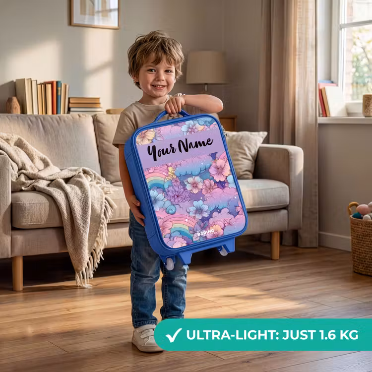 Regenbogen - Bloemen - Kleurrijk Kinderkoffer - Blauw klein -sfeer2_EN