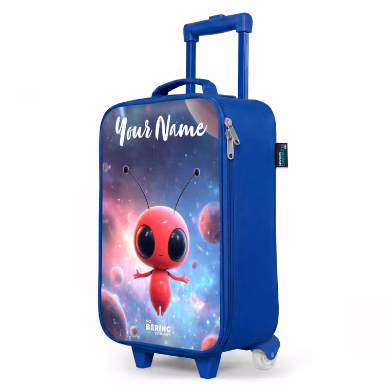 Rood Ruimtewezen in Kosmische Dans Kinderkoffer - Blauw klein -productfoto_schuin