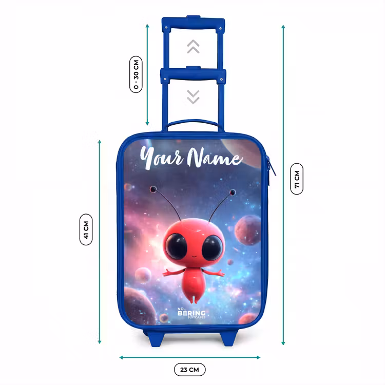 Rood Ruimtewezen in Kosmische Dans Kinderkoffer - Blauw klein -productfoto_formaten