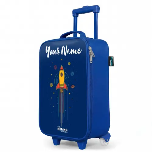 Raket - Planeten - Sterren Kinderkoffer - Blauw klein -productfoto_schuin