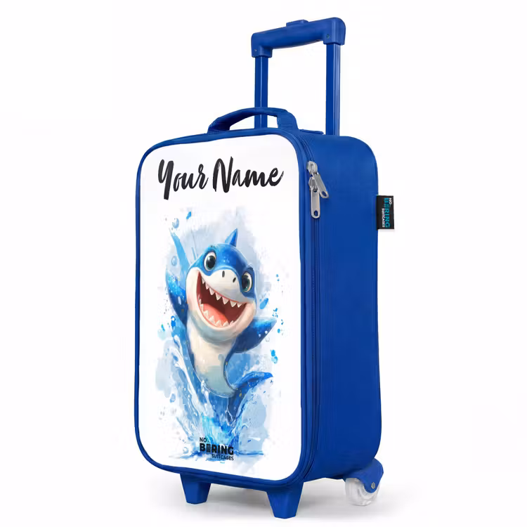 Haai - Tanden - Water Kinderkoffer - Blauw klein -productfoto_schuin