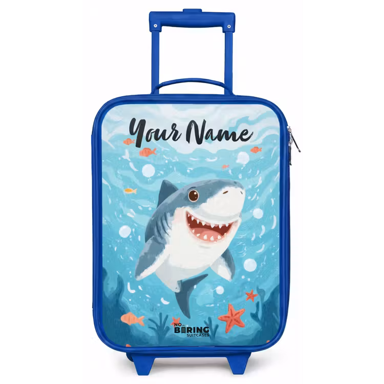 Haai - Water - Zee Kinderkoffer - Blauw klein -zz3dotto