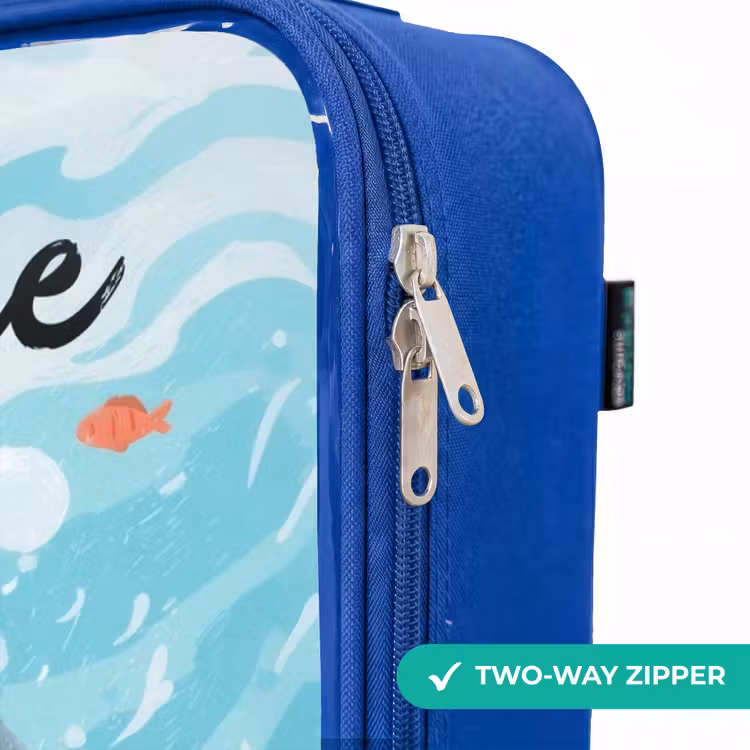 Haai - Water - Zee Kinderkoffer - Blauw klein -rits_EN