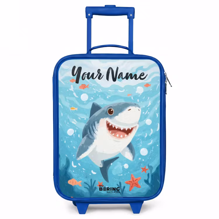 Haai - Water - Zee Kinderkoffer - Blauw klein -3d