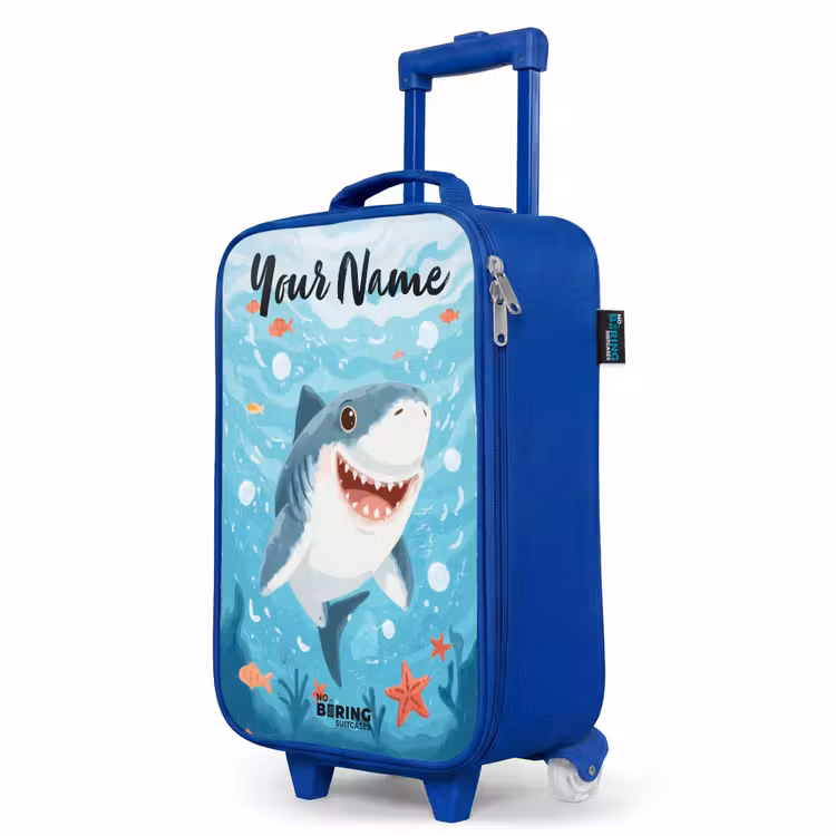 Haai - Water - Zee Kinderkoffer - Blauw klein -productfoto_schuin