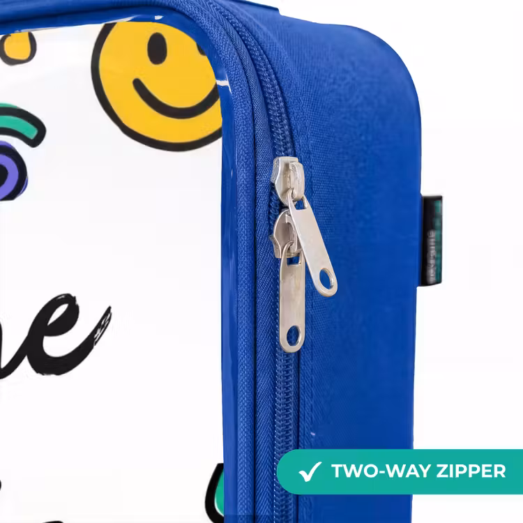 Smiley - Hartje - Ster Kinderkoffer - Blauw klein -rits_EN