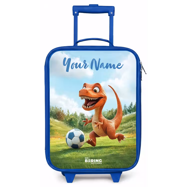 Voetbal - Dino - Sport Kinderkoffer - Blauw klein -zz3dotto