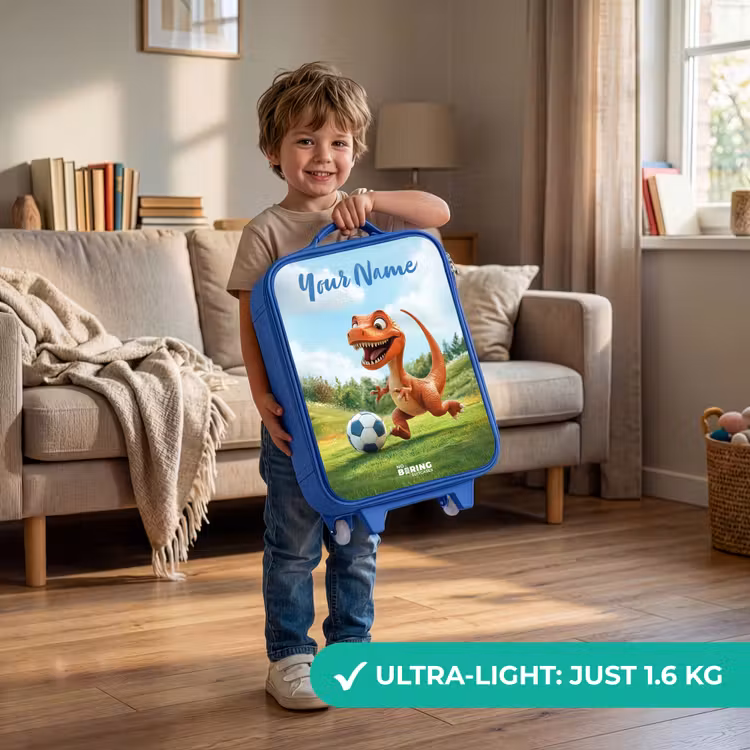 Voetbal - Dino - Sport Kinderkoffer - Blauw klein -sfeer2_EN