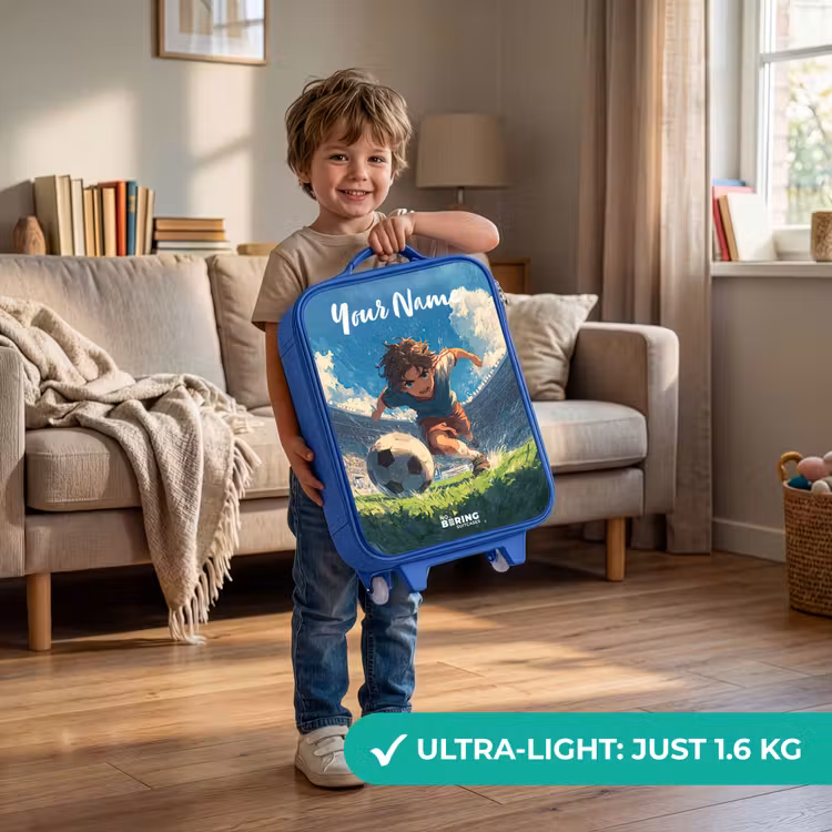 Voetbal - Gras - Stadion - Schilderij Kinderkoffer - Blauw klein -sfeer2_EN