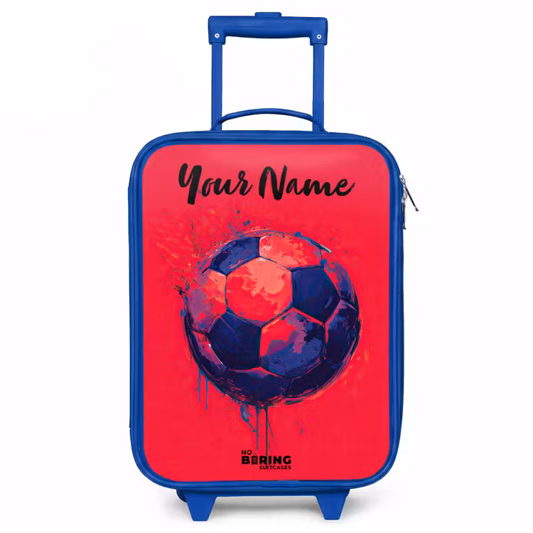 Voetbalvibes - Verf - Blauw - Rood Kinderkoffer - Blauw klein -3d