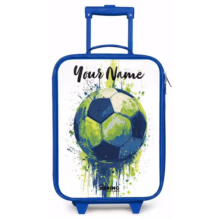 Voetbalvibes - Verf - Groen - Blauw Kinderkoffer - Blauw klein -zz3dotto