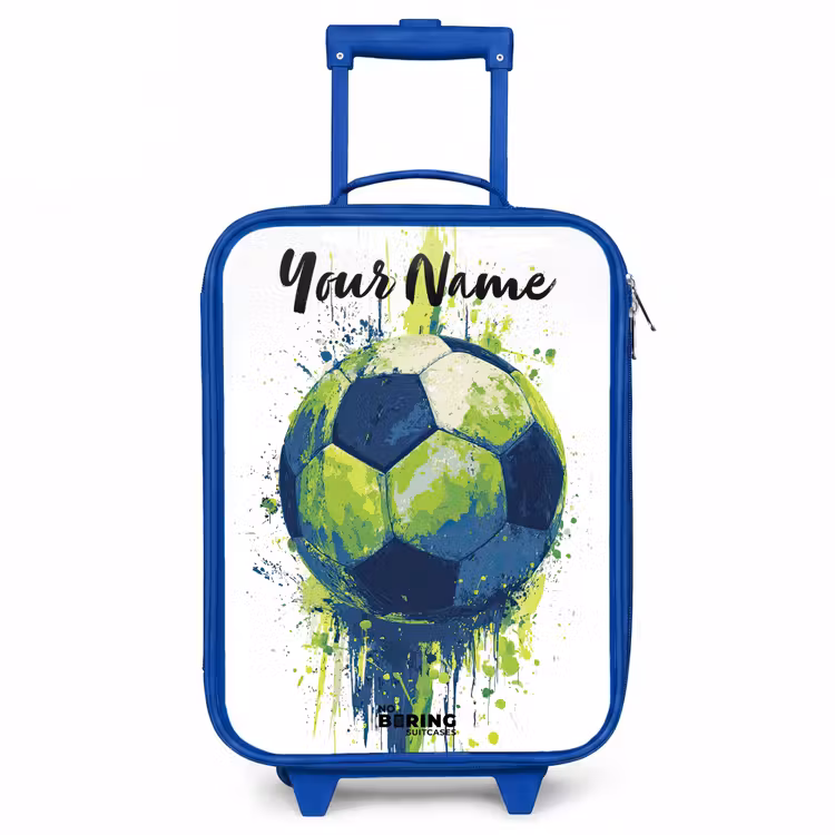 Voetbalvibes - Verf - Groen - Blauw Kinderkoffer - Blauw klein -3d