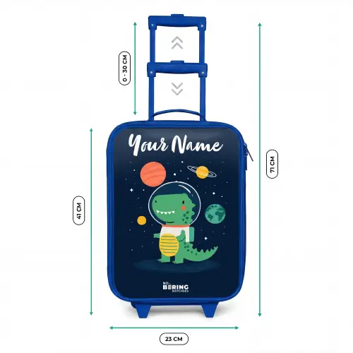 Ruimte - Dino - Planeten - Sterren Kinderkoffer - Blauw klein -productfoto_formaten