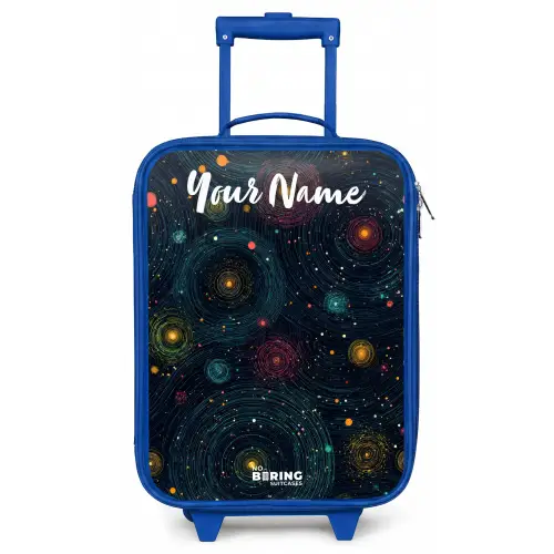 Sterren - Planeten - Kleurrijk Kinderkoffer - Blauw klein -zz3dotto