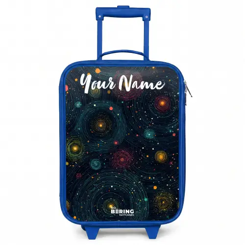 Sterren - Planeten - Kleurrijk Kinderkoffer - Blauw klein -3d