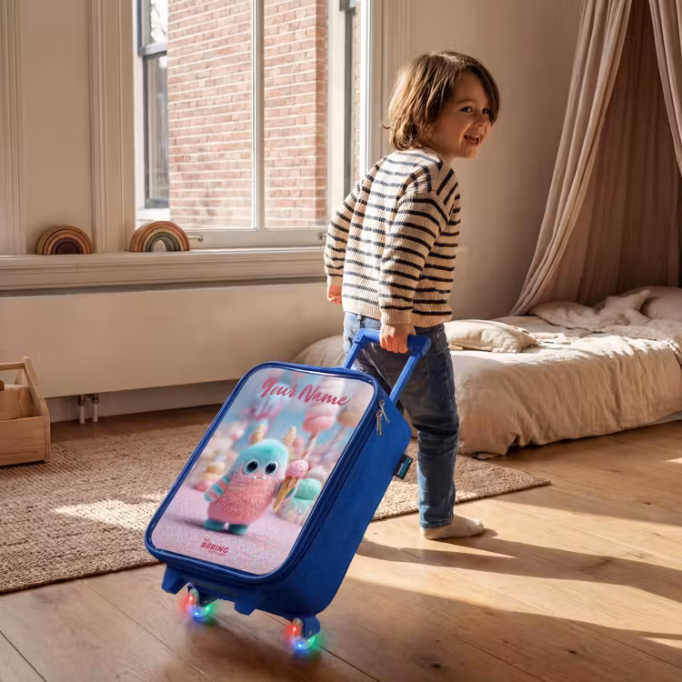 Zoet Monstersnoep Avontuur Kinderkoffer - Blauw klein -sfeer1