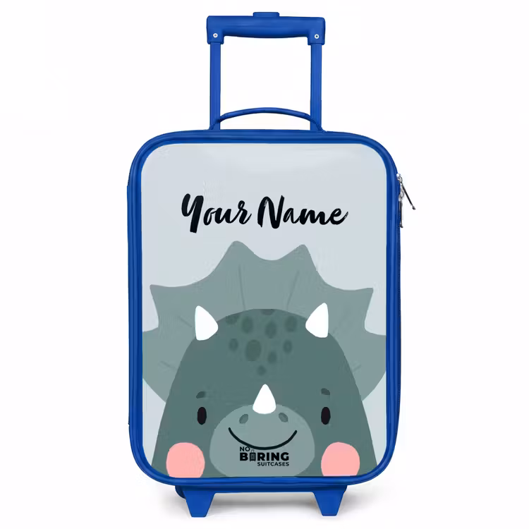 Tigo triceratops Kinderkoffer - Blauw klein -3d