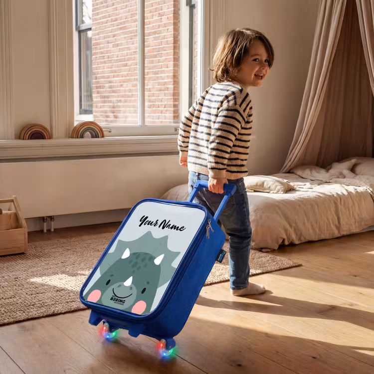 Tigo triceratops Kinderkoffer - Blauw klein -sfeer1