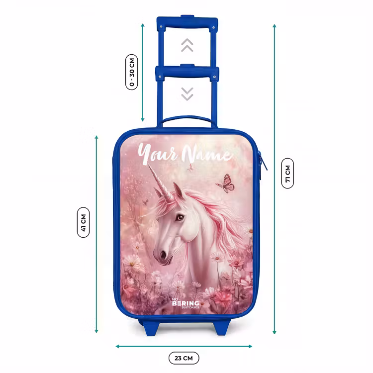 Eenhoorn - Roze - Vlinder - Bloemen Kinderkoffer - Blauw klein -productfoto_formaten