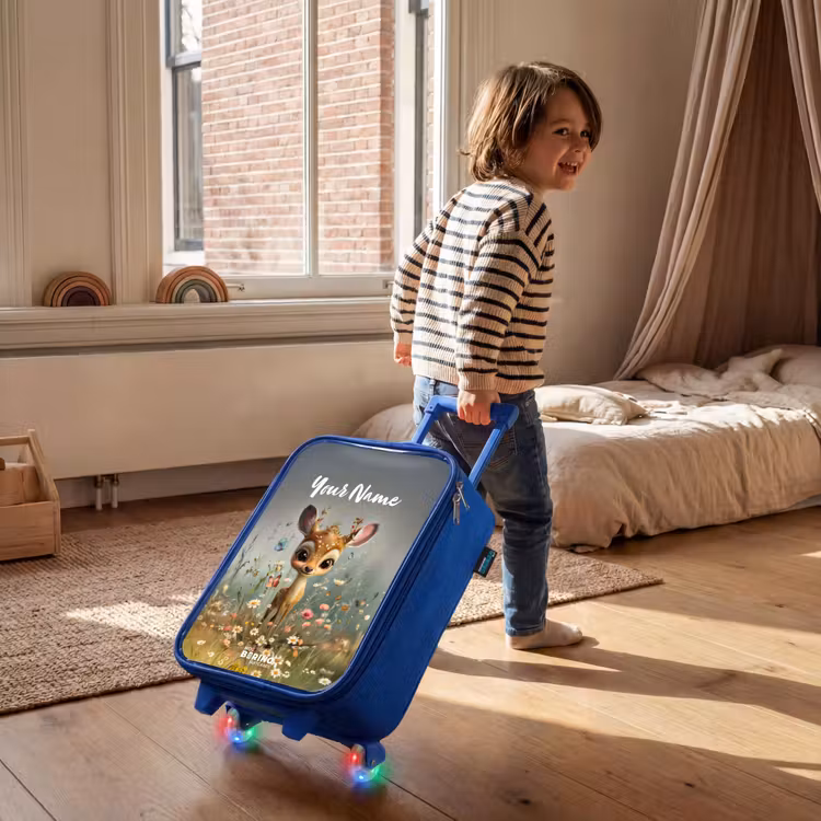 Valerie veldhertje Kinderkoffer - Blauw klein -sfeer1