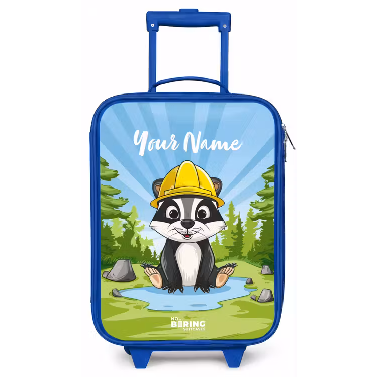 Wally werkbeer Kinderkoffer - Blauw klein -zz3dotto