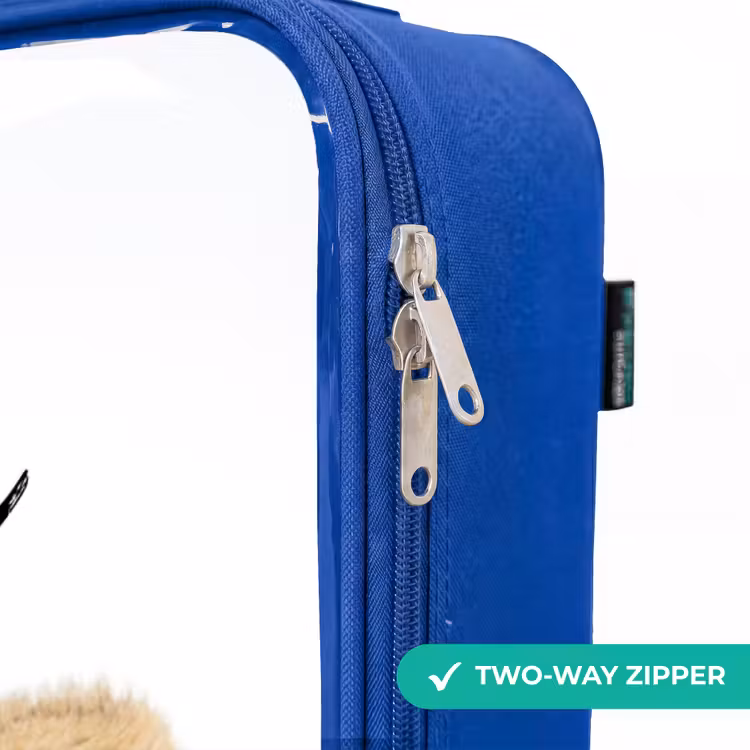 Winnie Welpje Kinderkoffer - Blauw klein -rits_EN