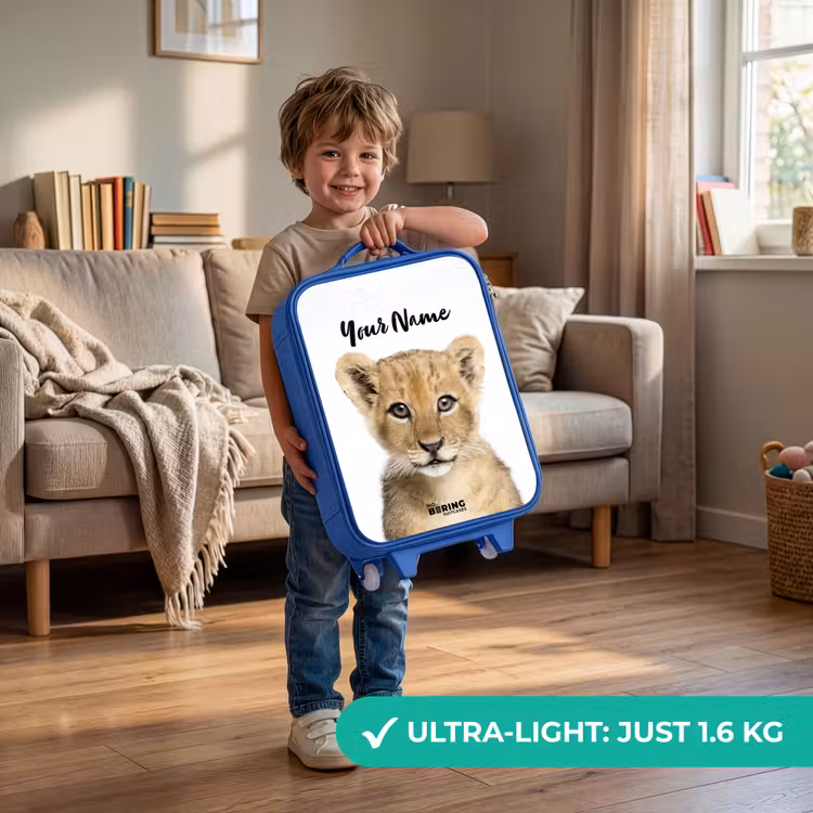 Winnie Welpje Kinderkoffer - Blauw klein -sfeer2_EN