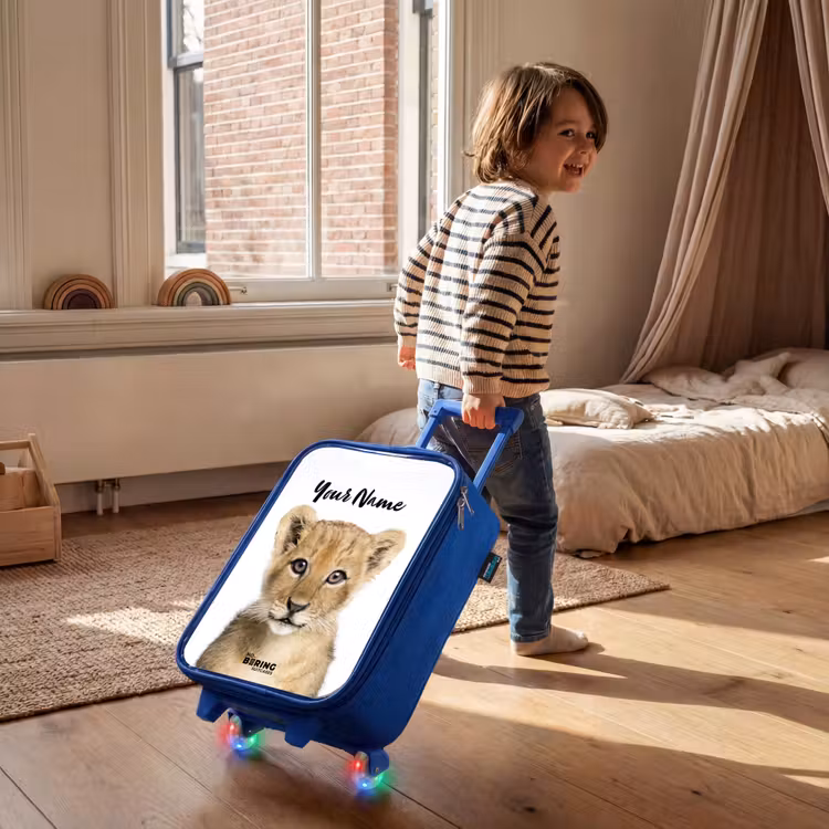 Winnie Welpje Kinderkoffer - Blauw klein -sfeer1