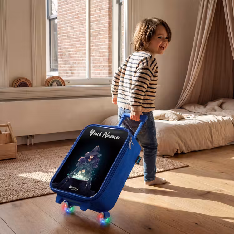Heks - Ketel - Tover Kinderkoffer - Blauw klein -sfeer1