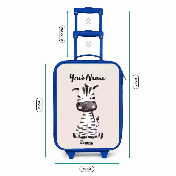 Zoë Zebra Kinderkoffer - Blauw klein -productfoto_formaten