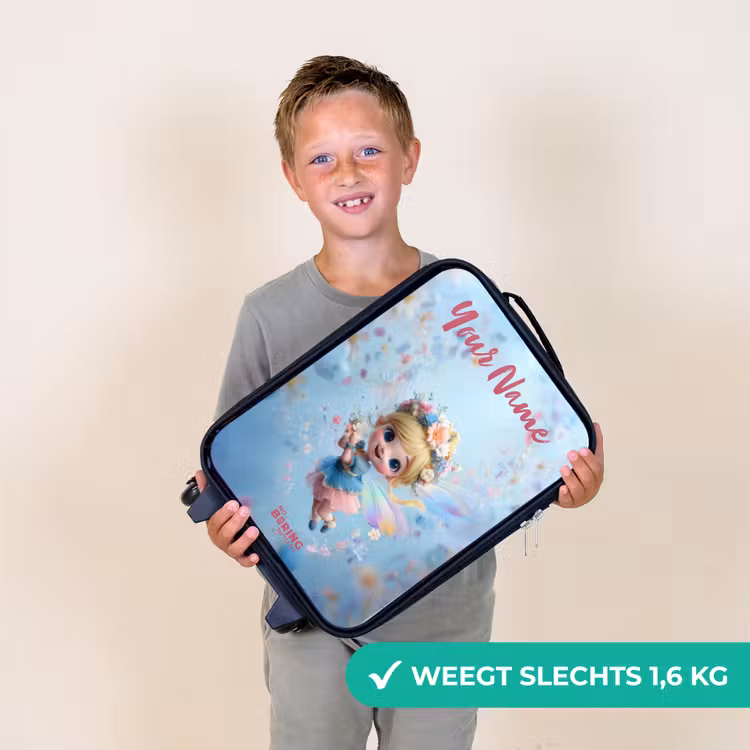 Vlinderfee in Bloemenlucht Kinderkoffer - Zwart klein -sfeer4_NL