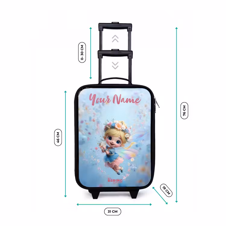 Vlinderfee in Bloemenlucht Kinderkoffer - Zwart klein -productfoto_formaten