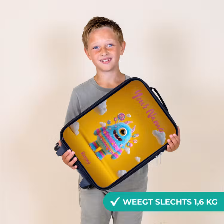 Snoep - Monster - Regenboog Kinderkoffer - Zwart klein -sfeer4_NL