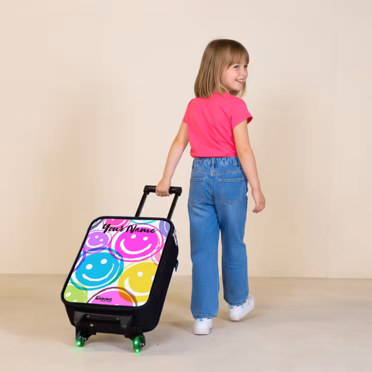 Kleurrijke glimlachexplosie Kinderkoffer - Zwart klein -sfeer1