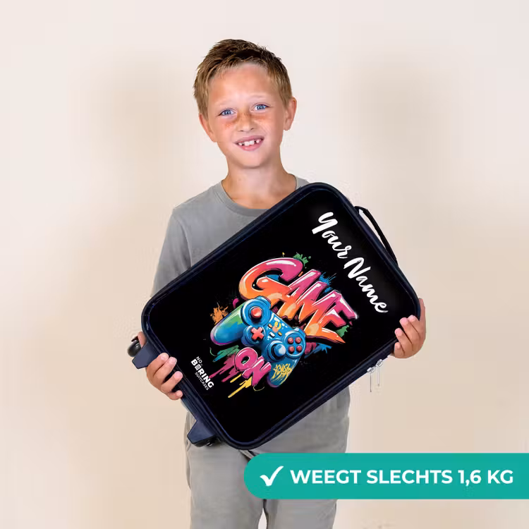 Controller - Game - Graffiti - Tekst Kinderkoffer - Zwart klein -sfeer4_NL