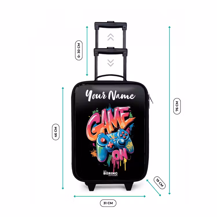 Controller - Game - Graffiti - Tekst Kinderkoffer - Zwart klein -productfoto_formaten