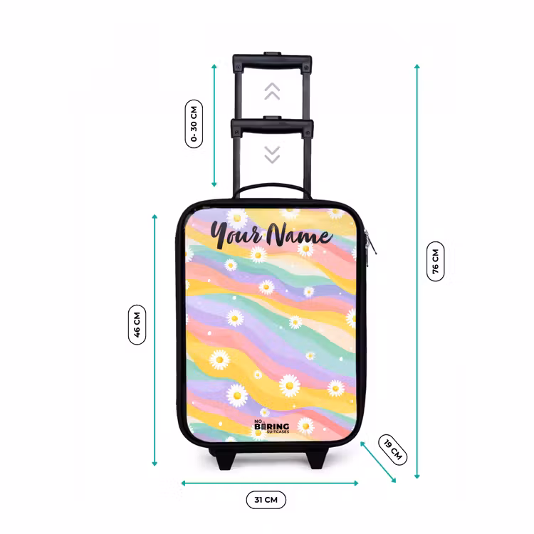 Madeliefjes - Kleurrijk - Pastel Kinderkoffer - Zwart klein -productfoto_formaten