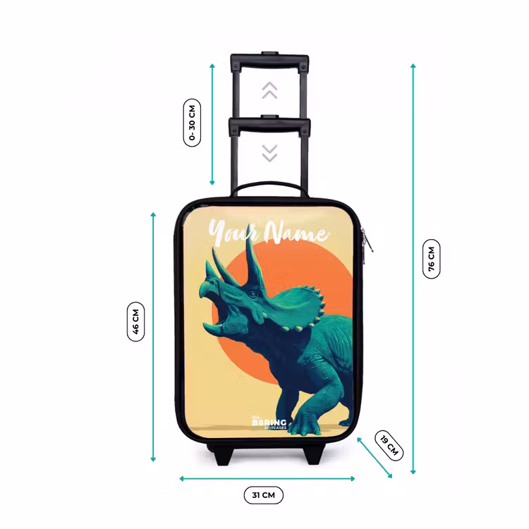 Dino - Triceratops - Dier Kinderkoffer - Zwart klein -productfoto_formaten