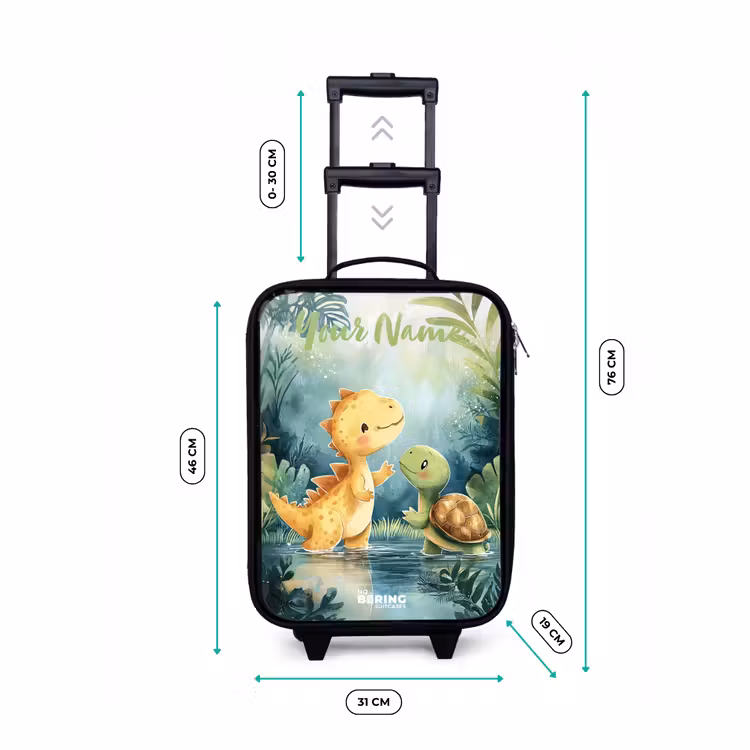 Dino - Schildpad - Jungle Kinderkoffer - Zwart klein -productfoto_formaten